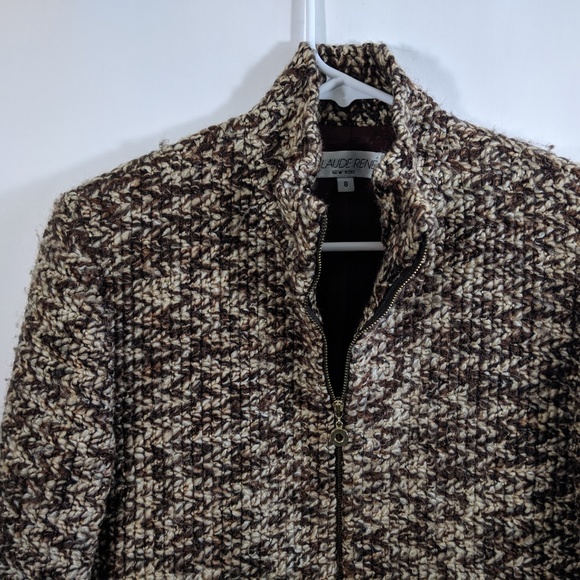 🔥Claude Rene Jacket chunky tweed zip Jacket 8 VTG - Picture 2 of 8